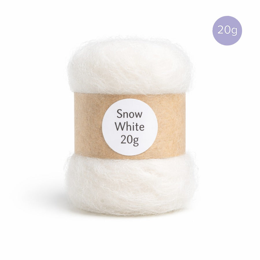 Carded NZ Wool for Needle Felting – Snow White #100