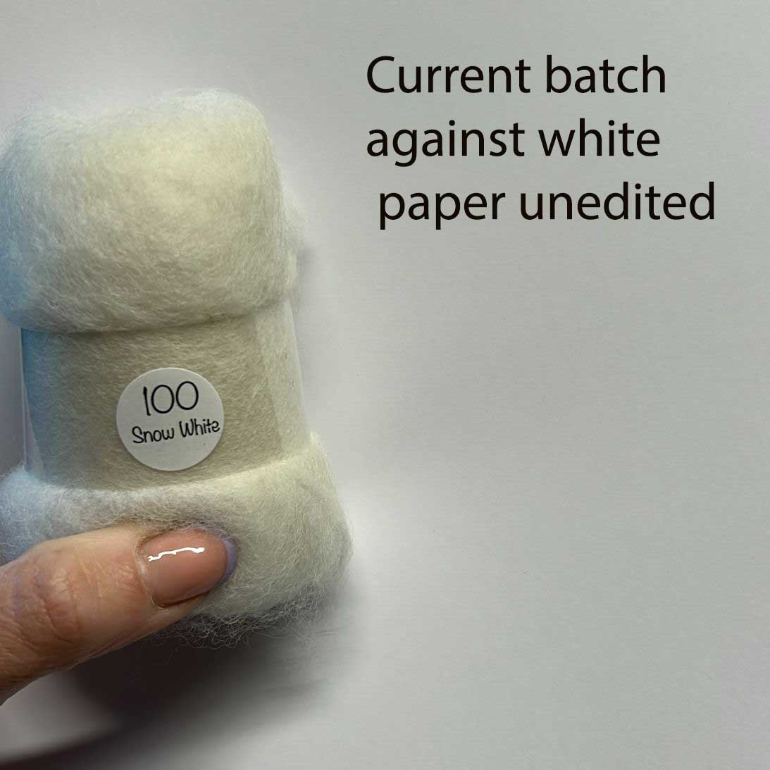 Carded NZ Wool for Needle Felting – Snow White #100 (Creamy Batch)