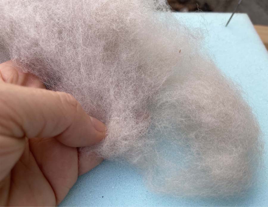 Carded NZ Wool For Needle Felting Batts - Hint of Brown #101