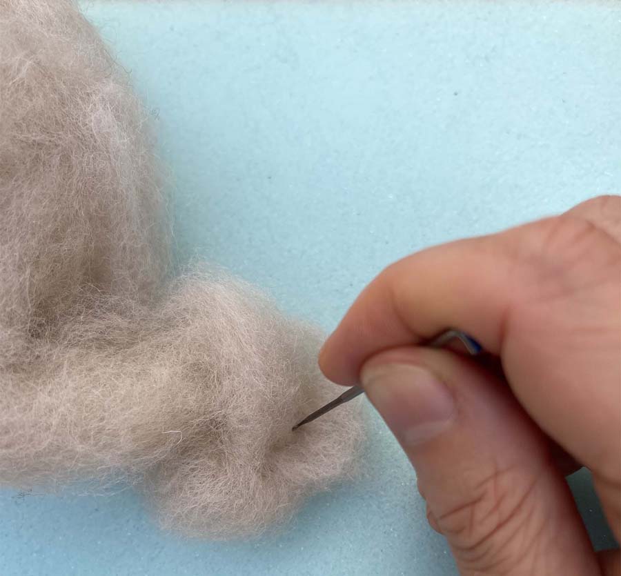 Carded NZ Wool For Needle Felting Batts - Hint of Brown #101