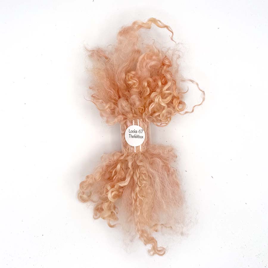 Wensleydale Peach Wool Locks #67 Fleece | 14g