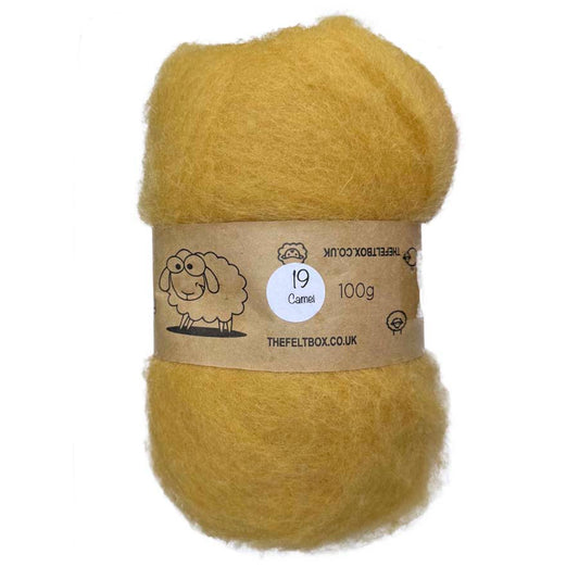 Carded NZ Wool for Needle Felting – Camel Batt #19 | The Felt Box UK