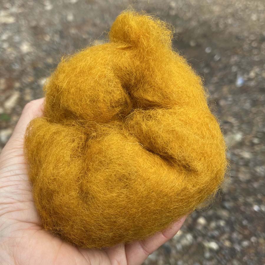 Carded NZ Wool For Needle Felting Batts - Ginger #21