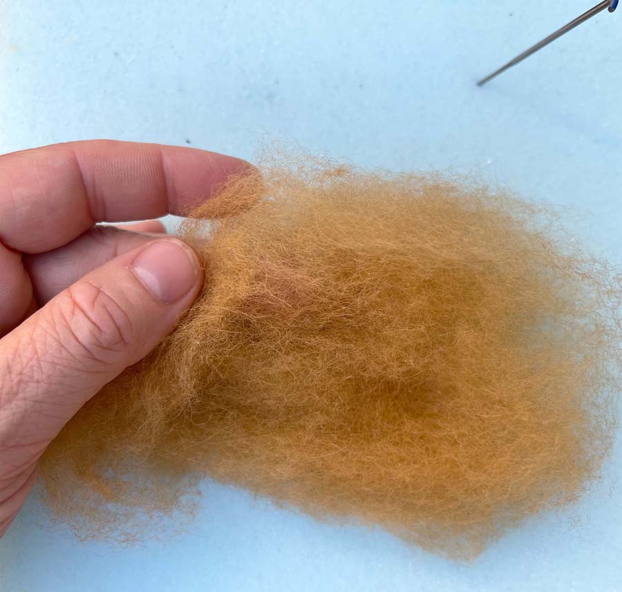 Carded NZ Wool For Needle Felting Batts - Caramel #22