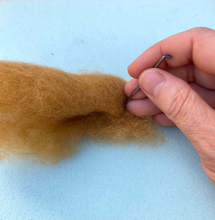 Carded NZ Wool For Needle Felting Batts - Caramel #22
