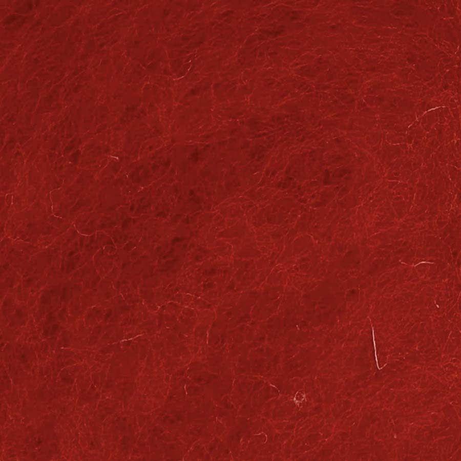 Carded NZ Wool For Needle Felting Batts - Red #28
