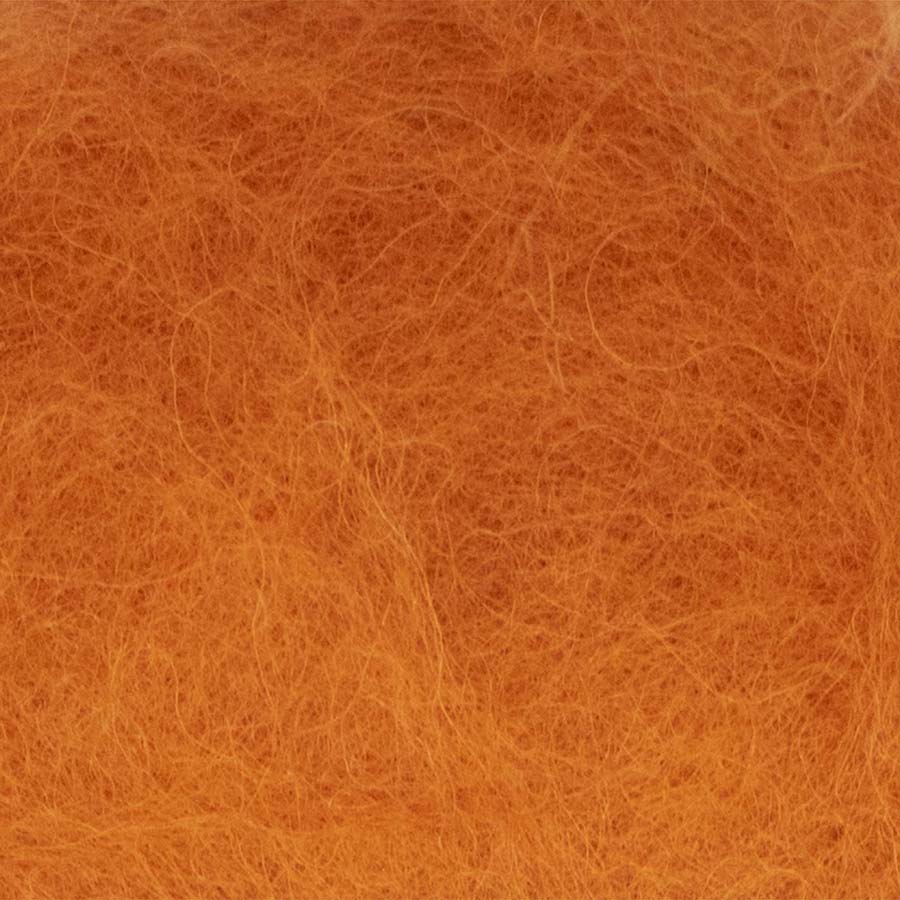 Carded NZ Wool For Needle Felting Batts - Tangerine #34