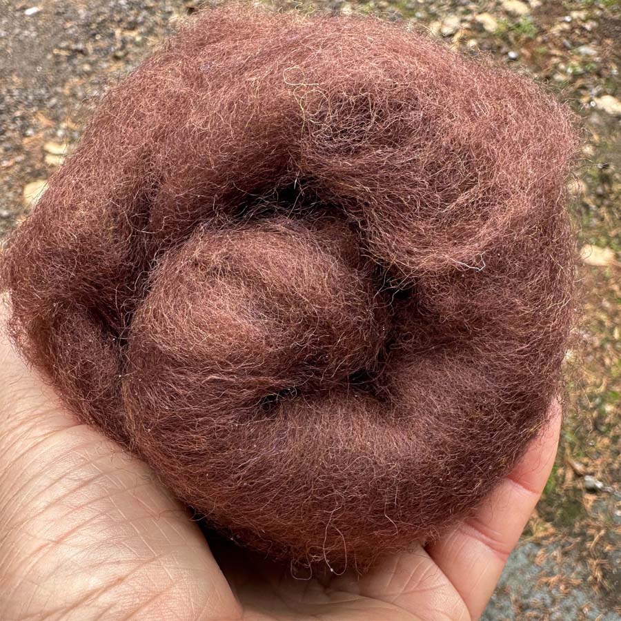 Carded NZ Wool For Needle Felting Batts - Dark Chocolate #43