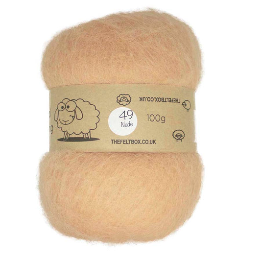 Carded NZ Wool For Needle Felting Batts - Nude #49