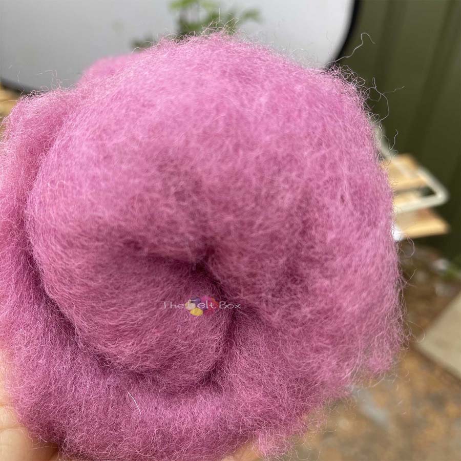 Carded NZ Wool For Needle Felting Batts - Orchid #54