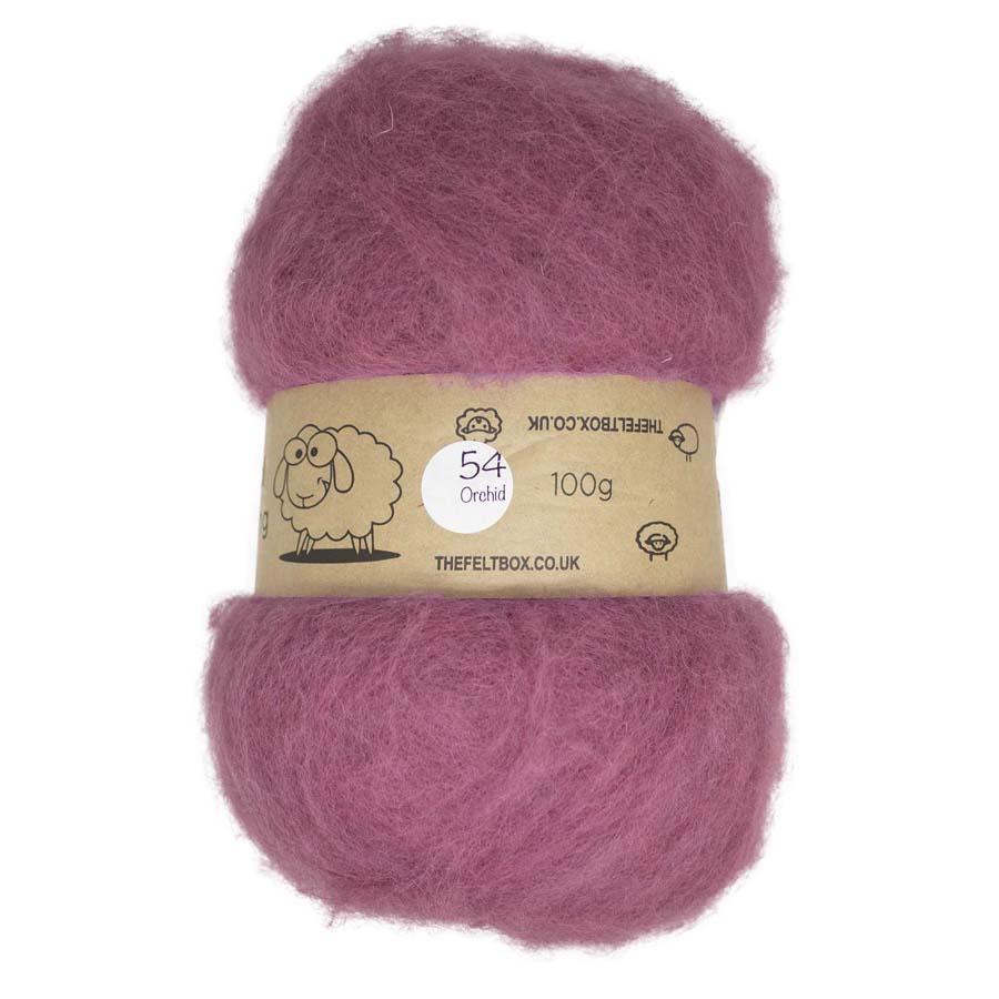 Carded NZ Wool For Needle Felting Batts - Orchid #54