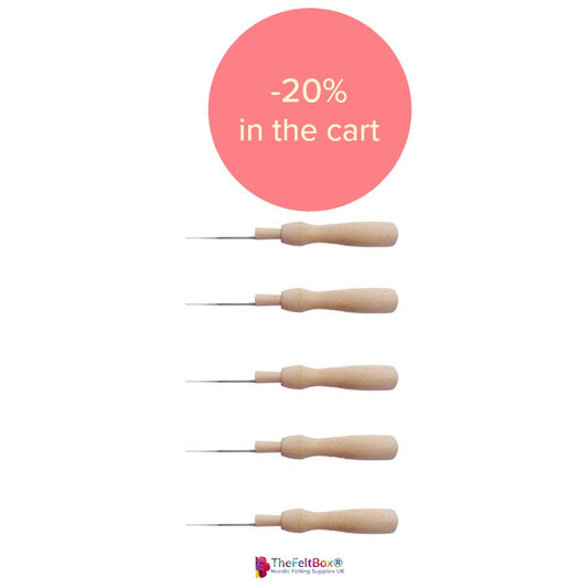 5 wooden needle holder with discount disc 20 % in cart