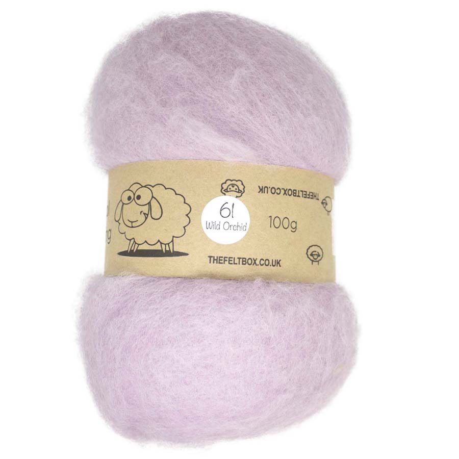 Carded NZ Wool For Needle Felting Batts - Wild Orchid  #61