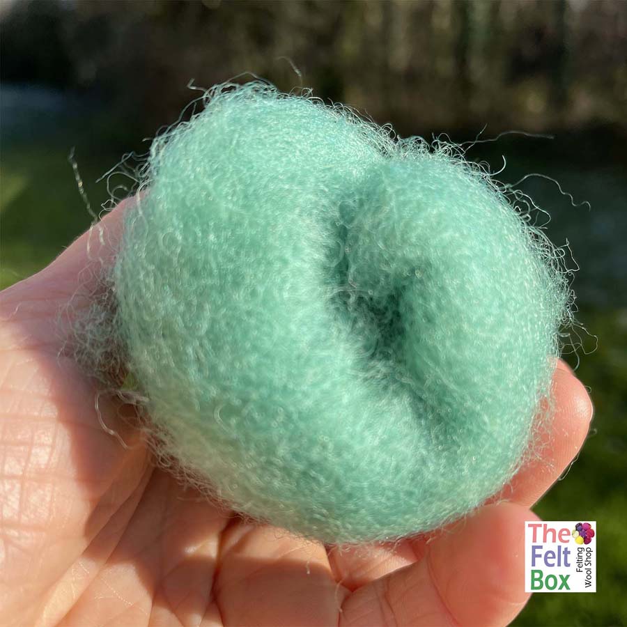 Carded NZ Wool For Needle Felting Batts - Green Aqua #66 Thefeltbox®