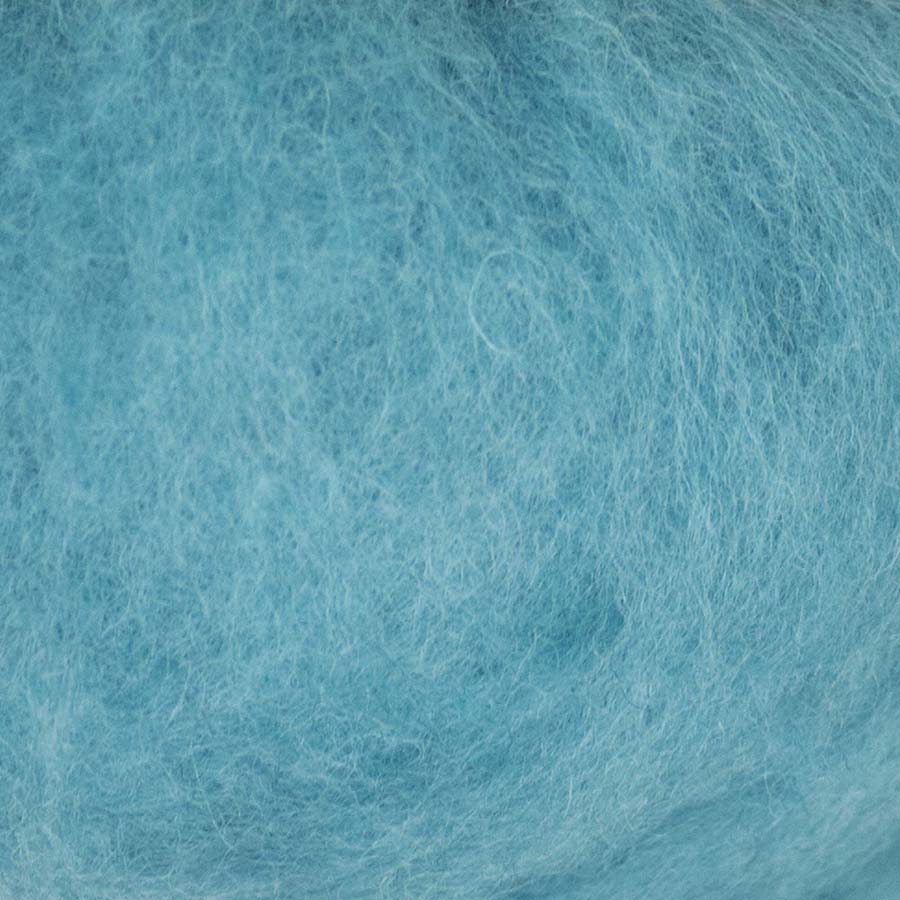 Carded NZ Wool For Needle Felting Batts - Bright Turquoise #98