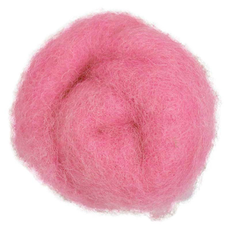 Baby – Light pastel pink shade of Maori carded wool, delicate and soft. 100g felting fibre for needle felting, wet felting, and creative craft projects. Ideal as a base wool, supportive core, or gentle finishing touch.