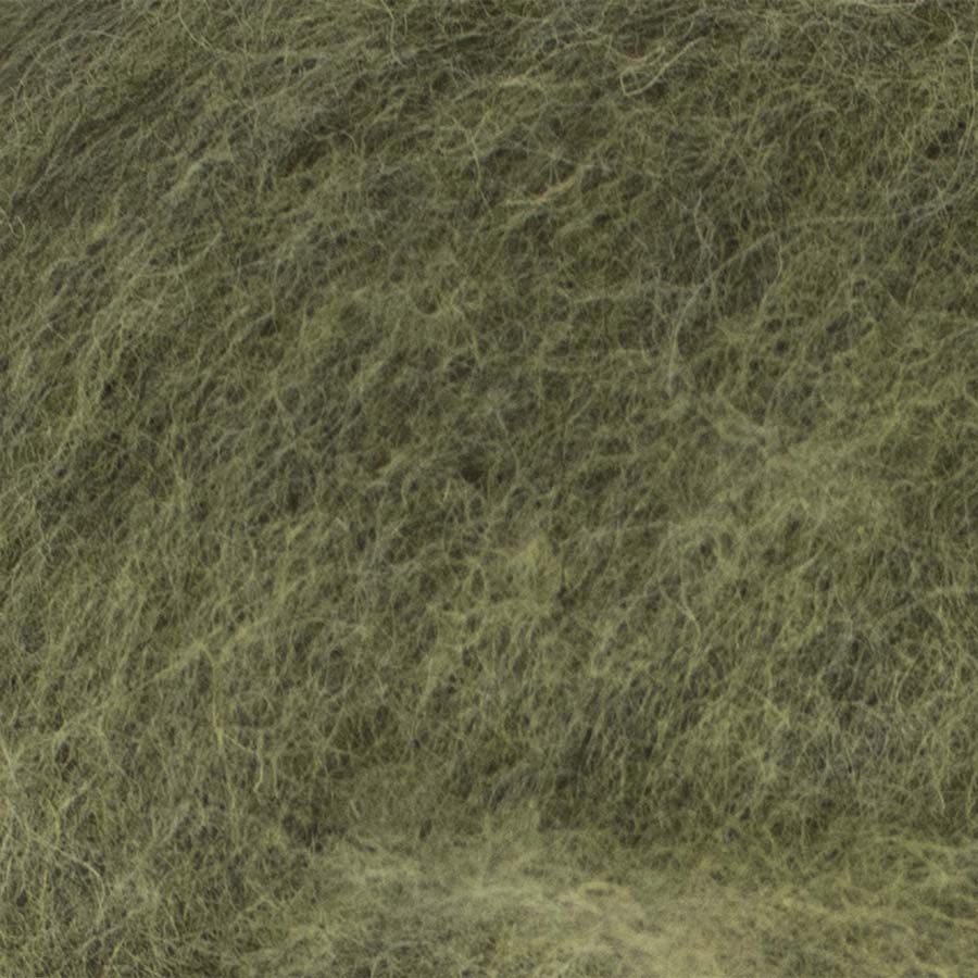 Carded Maori DHG Wool Needle Felting Batt Mixed Speckled Green Brush