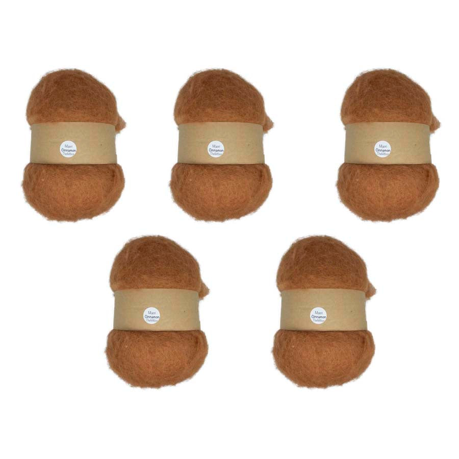 Carded Felt Wool Needle Felting Carded Batt Orange Caramel Maori DHG Cinnamon