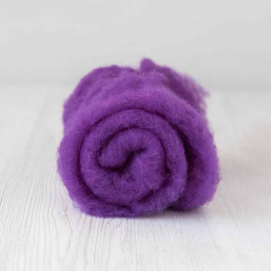 Carded Felt Wool Needle Felting Carded Batt Lilac Purple Maori DHG Theatre