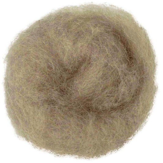 Earth – Natural mid-brown shade of Maori carded wool with soft warm overtones. 100g wool roving for needle felting, wet felting, and spinning. Perfect as a base fibre, strong core, or smooth finishing wool.