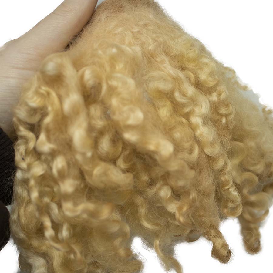 Ginger Cat Wool Locks on Cloth (03)- Leicester Longwool | Needle Felting Supplies UK