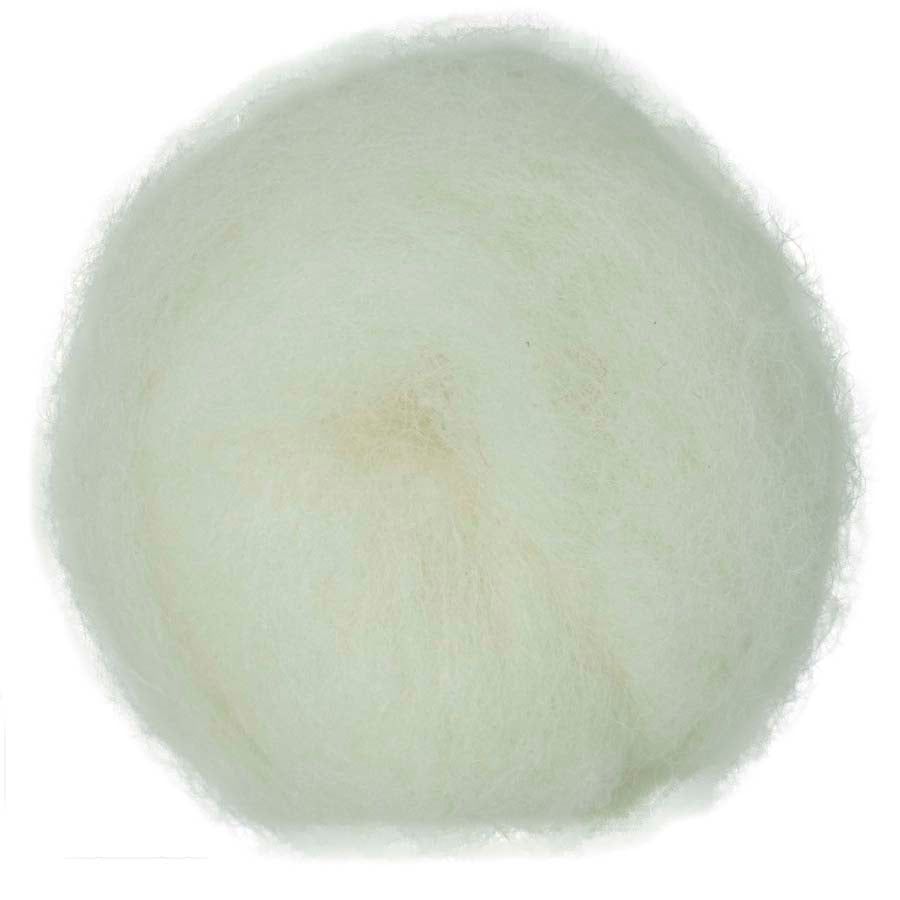 Milk – Warm creamy white shade of Maori carded wool. 100g felting fibre ideal for needle felting, wet felting, and fibre art. Works well as a base layer or finishing wool.