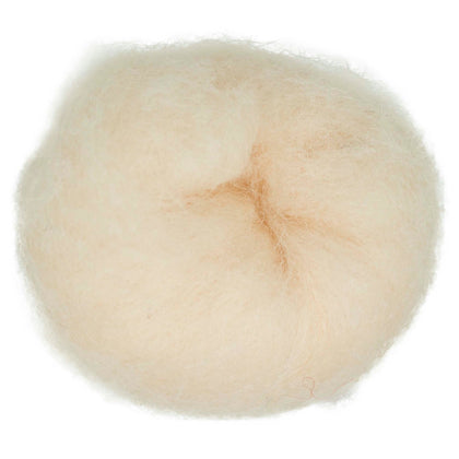 Acacia – soft pale beige-neutral shade of Maori carded wool. 100g felting fibre for needle felting, wet felting, and craft projects. Use as base wool, core fibre, or a smooth finishing layer.