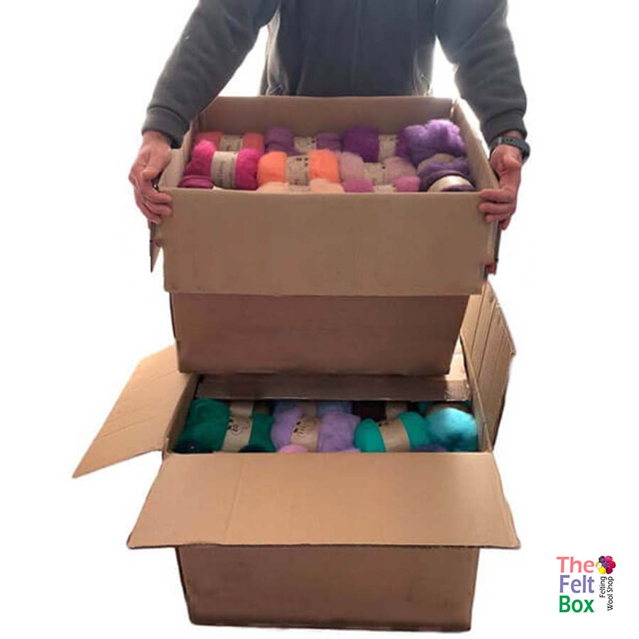 Carded Needle Felting Wool Bumper Bulk Pack Workshop The Felt Box ® Starter 105 Colours