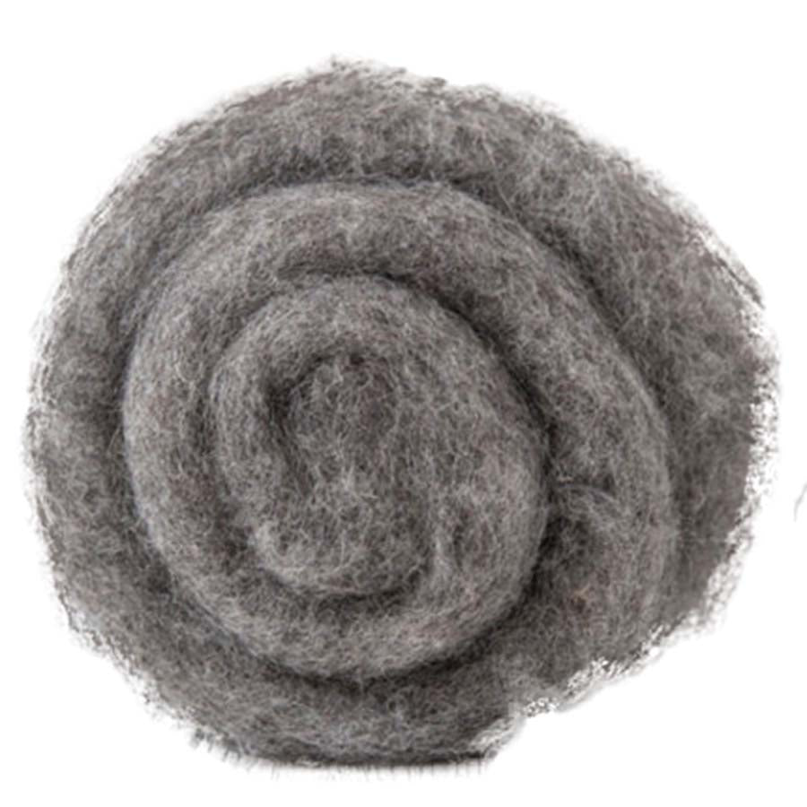 Carded Felt Needle Felting Wool Batt Bergschaf Natural Grey DHG 20 - 500g