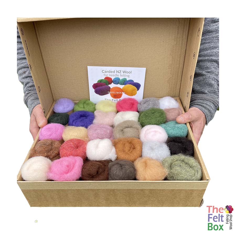 Needle Felting Wool Set Maori DHG 30 colours x 20 g Customisable