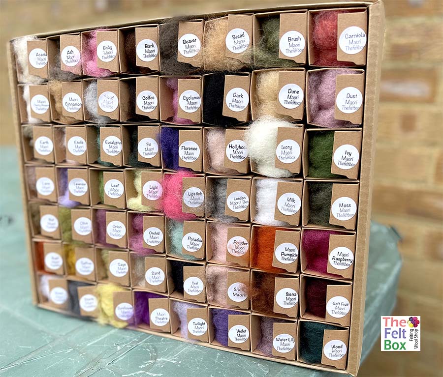 Needle Felting Wool Colour Palette Carded Batting Maori DHG 59 colours