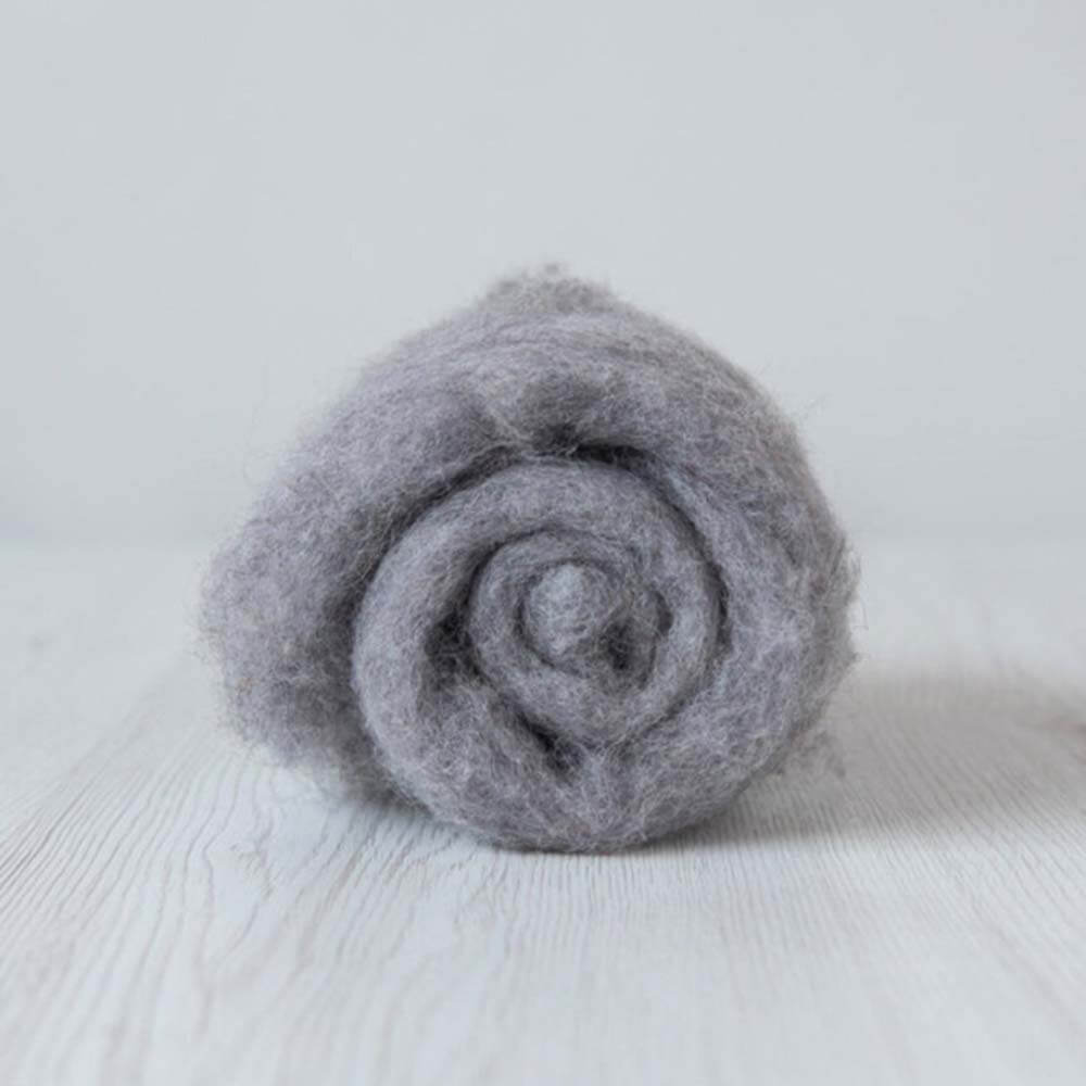 Carded Needle Felting Carded Batt Grey Maori DHG London
