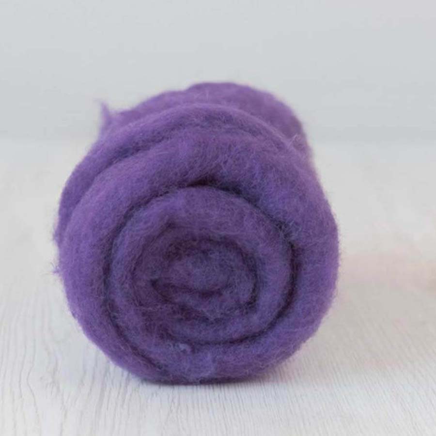 Carded Felt Wool Needle Felting Maori DHG Carded Batting Many Colours Batt 100g
