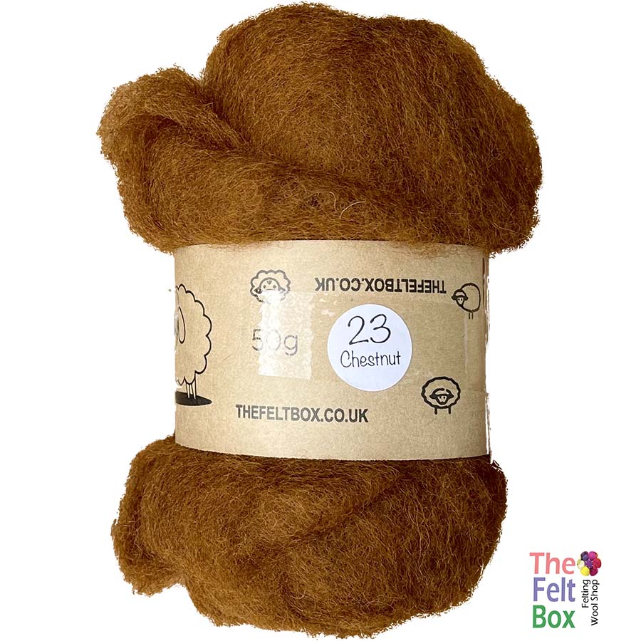 Carded Wool For Felting, Needle Felting Batting, Chestnut ( 23 ) – The Felt  Box