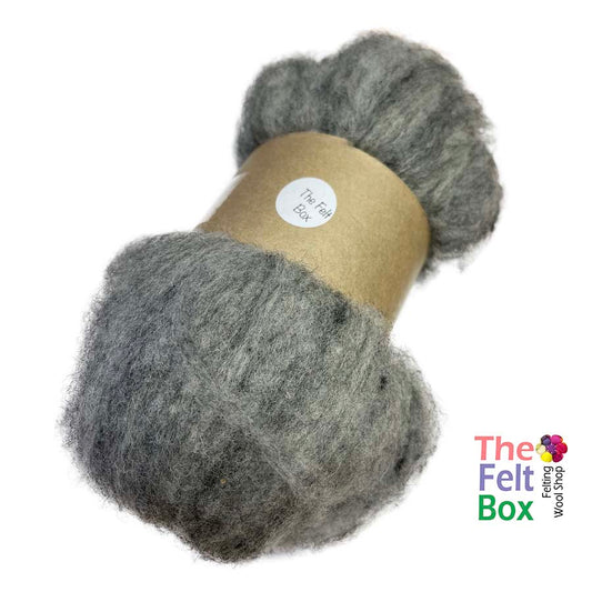 Carded Sliver Needle Felting Wool Natural Cheviot Fibres Light Grey