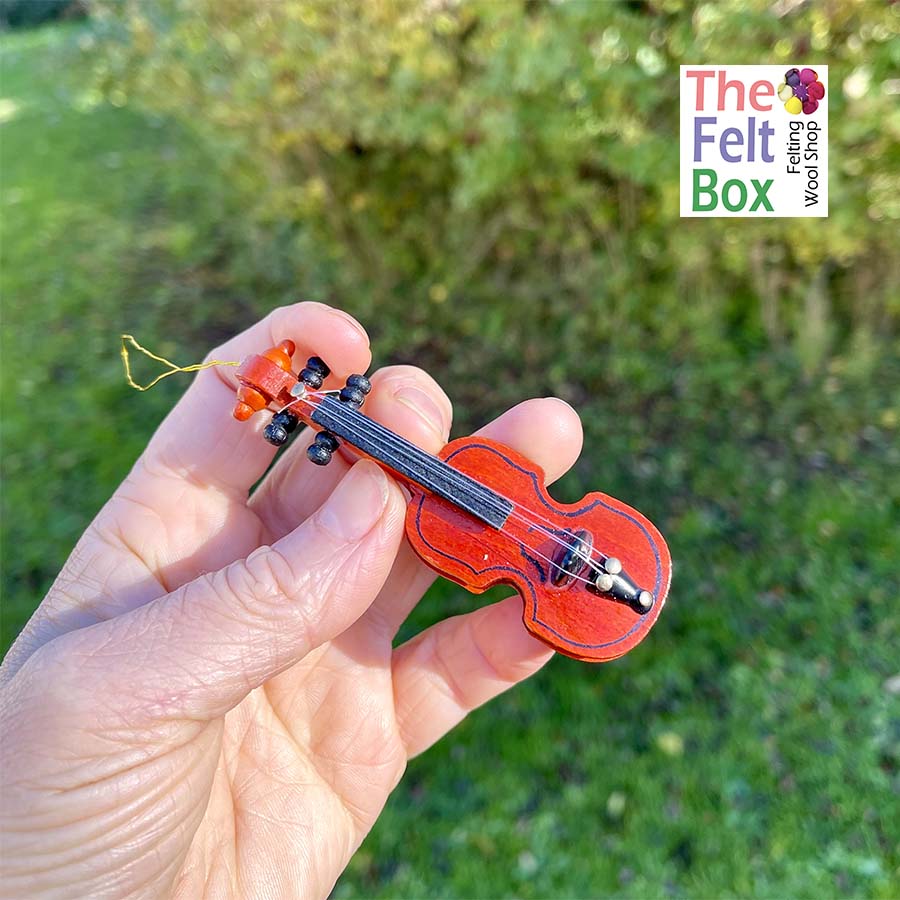 Cute Wooden Violin Accessory Toy 12 cm