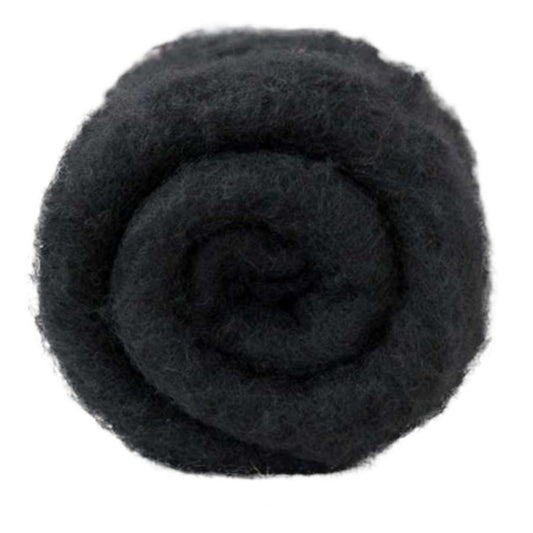 Carded Felt Wool Needle Felting Carded Batt Black Maori DHG Dark