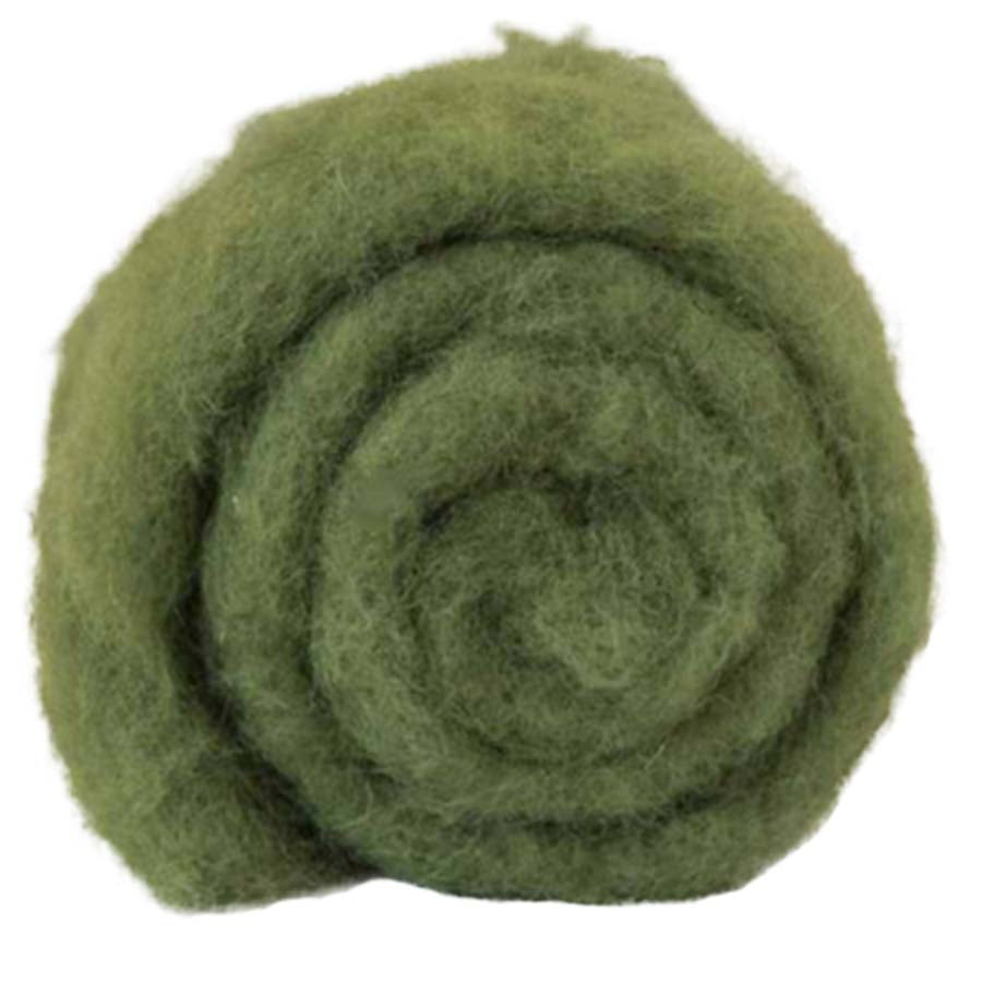 Carded Felt Wool Needle Felting Carded Batt Green Pear Maori DHG Ivy