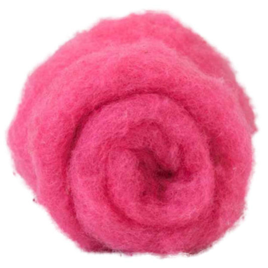 Carded Felt Wool Needle Felting Carded Batt Pink Blush Fuscia Maori DHG Lipstick