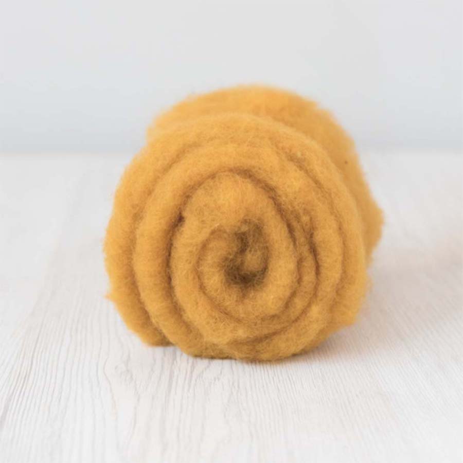 Carded Felt Wool Needle Felting Carded Batt Maori DHG Saffron