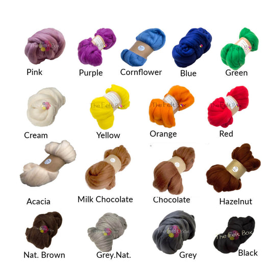 Merino Roving Felting Wool Top 3D 2D Spinning Felting Fibre Many Colours