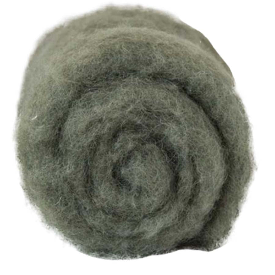 Carded Felt Wool Needle Felting Carded Batt Pale Green Fern Maori DHG Moss