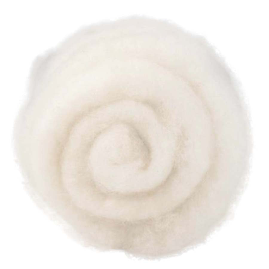 Carded Felt Wool Needle Felting Carded Batt Cream Maori DHG Natural White