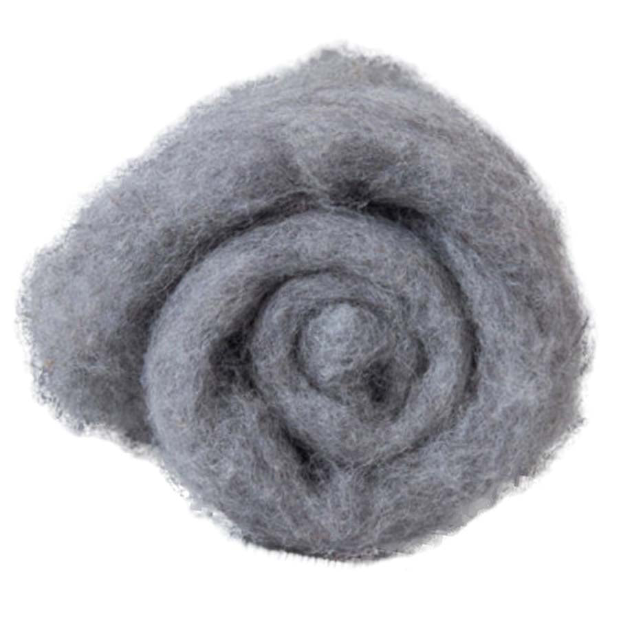 Carded Needle Felting Carded Batt Grey Maori DHG London