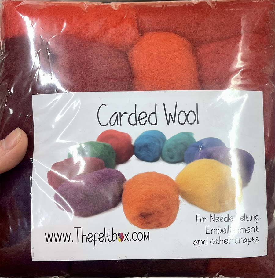 Carded Needle Felting Wool Shade Packs The Felt Box ® 100g