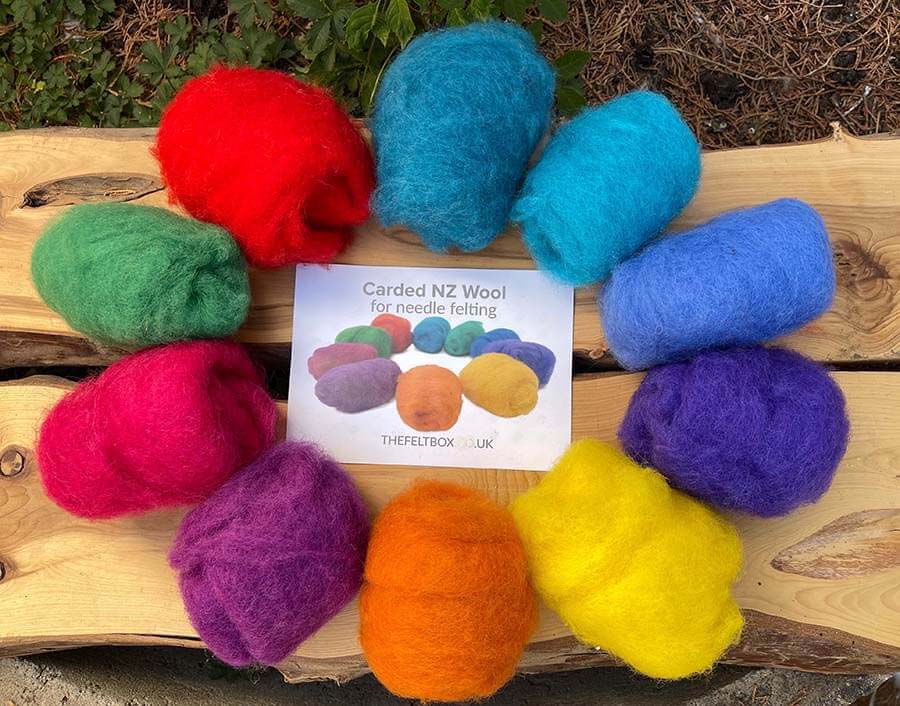 Carded Needle Felting Wool Shade Packs The Felt Box ® 100g