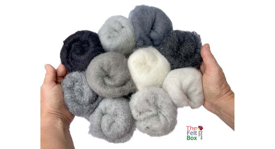 Carded Needle Felting Wool Shade Packs The Felt Box ® 100g