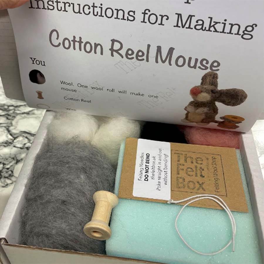Mouse Needle Felting Kit Cotton Reel Mouse The Felt Box Makes 1 Intermediate