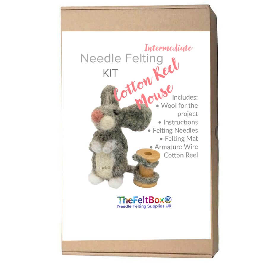 Mouse Needle Felting Kit Cotton Reel Mouse The Felt Box Makes 1 Intermediate