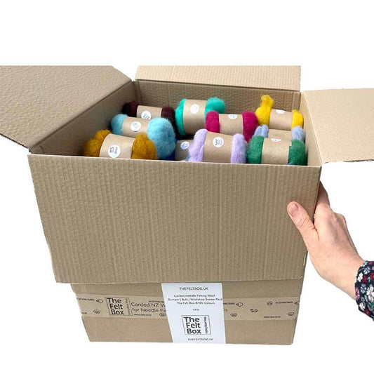 Carded Needle Felting Wool Bumper Bulk Pack Workshop The Felt Box ® Starter 105 Colours